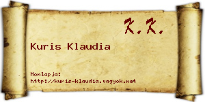 Kuris Klaudia névjegykártya